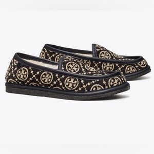 Tory Burch monogram shearling loafers